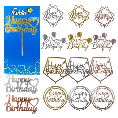 ADORNO HAPPY BIRTHDAY PARA PASTEL (PQTX12)