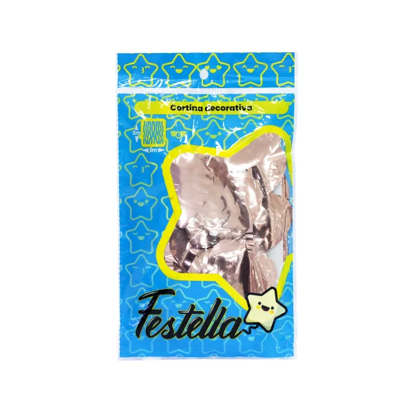 CORTINA DE FIESTA CORAZON PALO ROSA 2*1M (PQTX12),