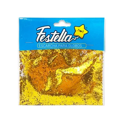 ESCARCHA PARA GLOBO DORADA (PQTX12)