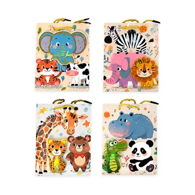 BOLSA REGALO ANIMALES 32*26*10CM (PQTX12)