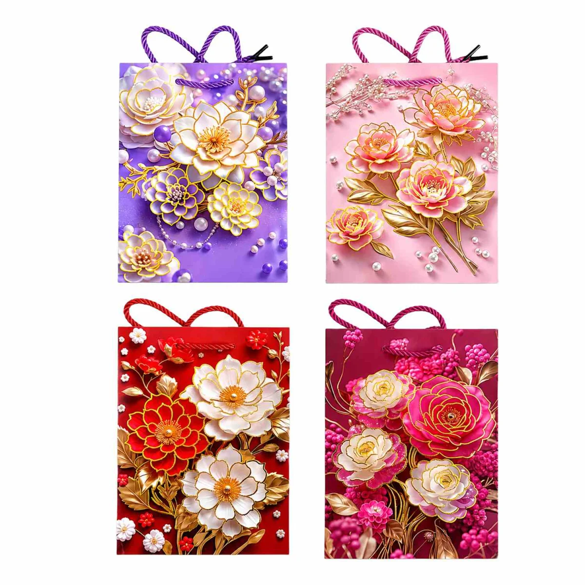 BOLSA REGALO FLORES 32*26*10CM (PQX12)