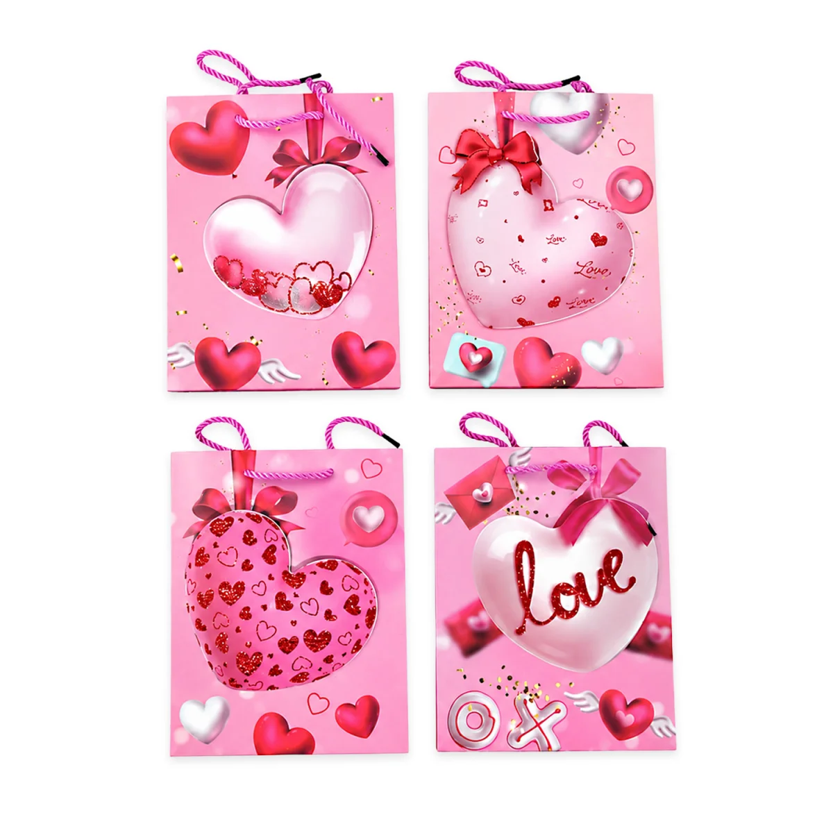 BOLSA REGALO CORAZON 32*26*10CM (PQX12)
