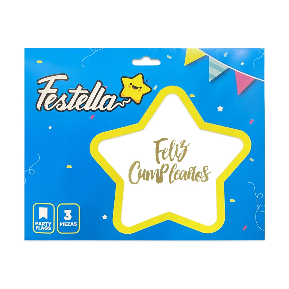 LETRERO FELIZ CUMPLEAÑOS DORADO (PQTX12)