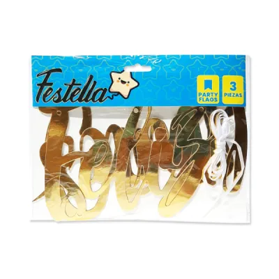 LETRERO FELIZ CUMPLEAÑOS DORADO (PQTX12)