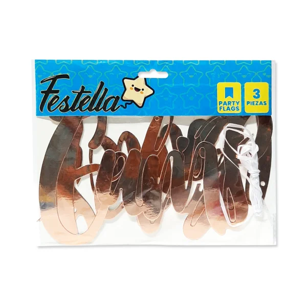 LETRERO FELIZ CUMPLEAÑOS PALO ROSA 3PCS (PQTX12)