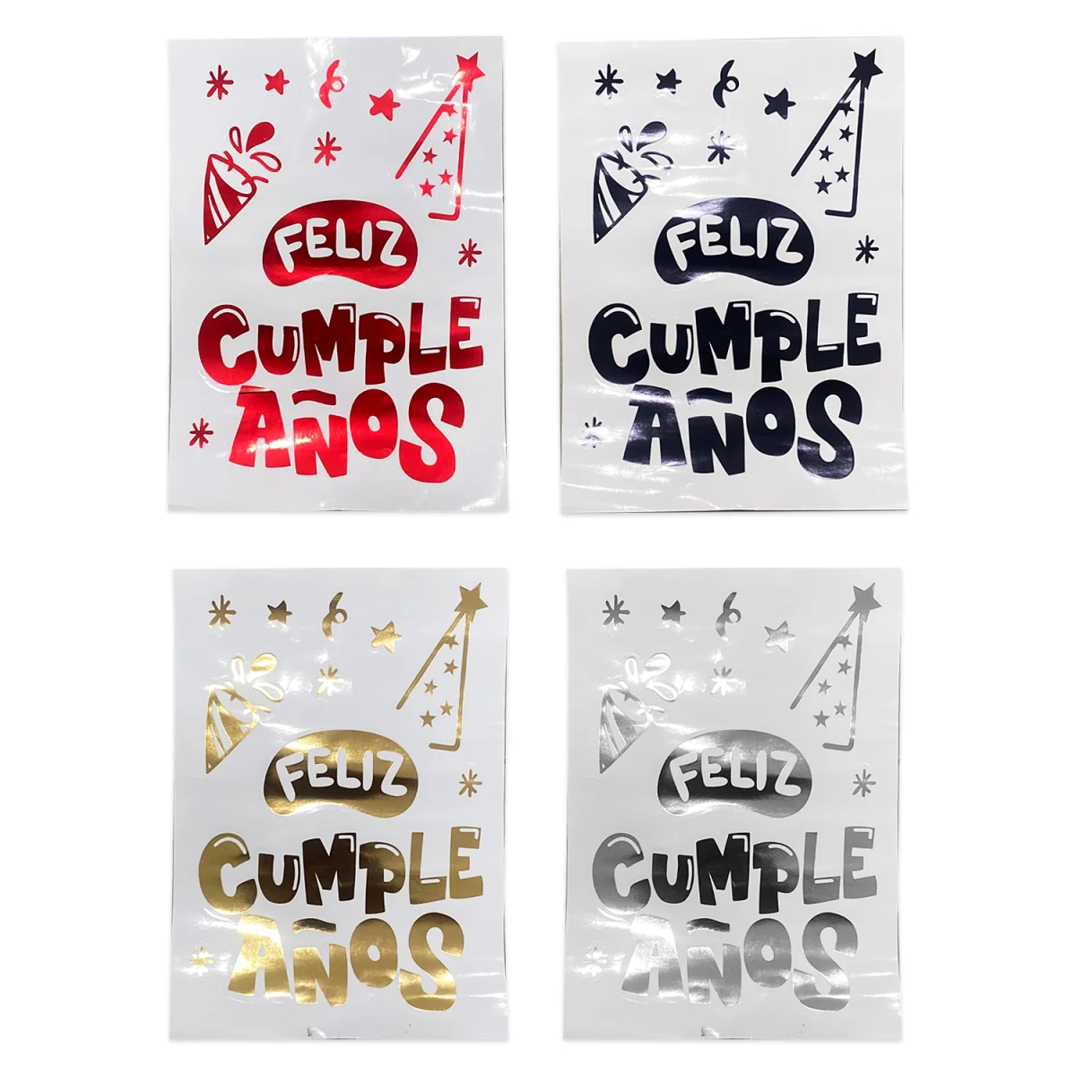 STICKER PARA GLOBO FELIZ CUMPLEAÑOS (PQTX50)
