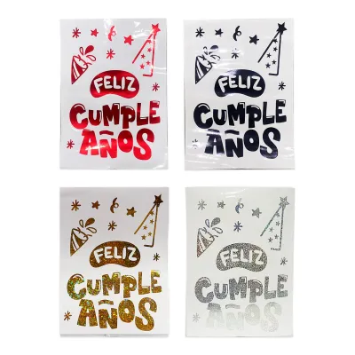 STICKER PARA GLOBO FELIZ CUMPLEAÑOS (PQTX50)