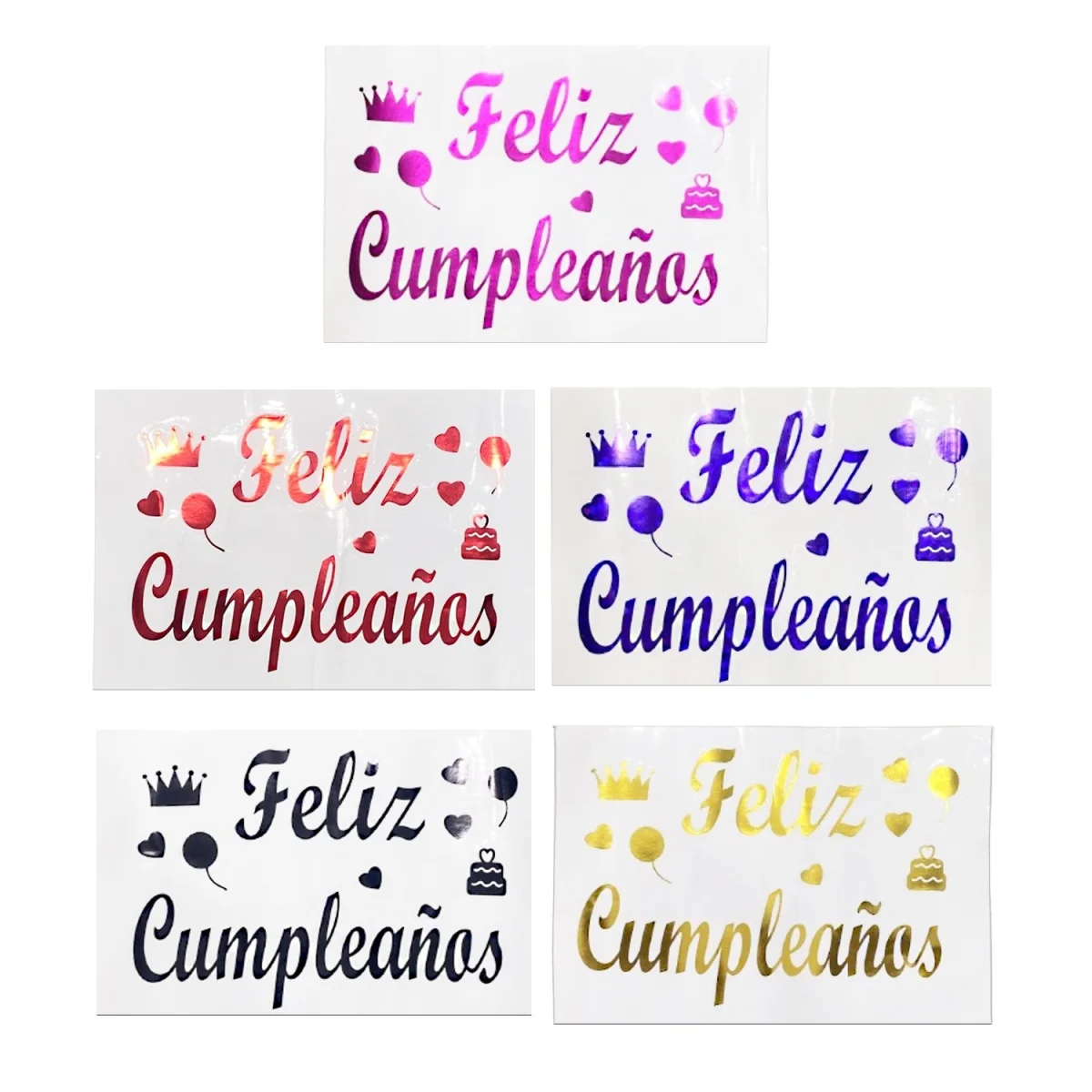 STICKER PARA GLOBO FELIZ CUMPLEAÑOS (PQTX50)