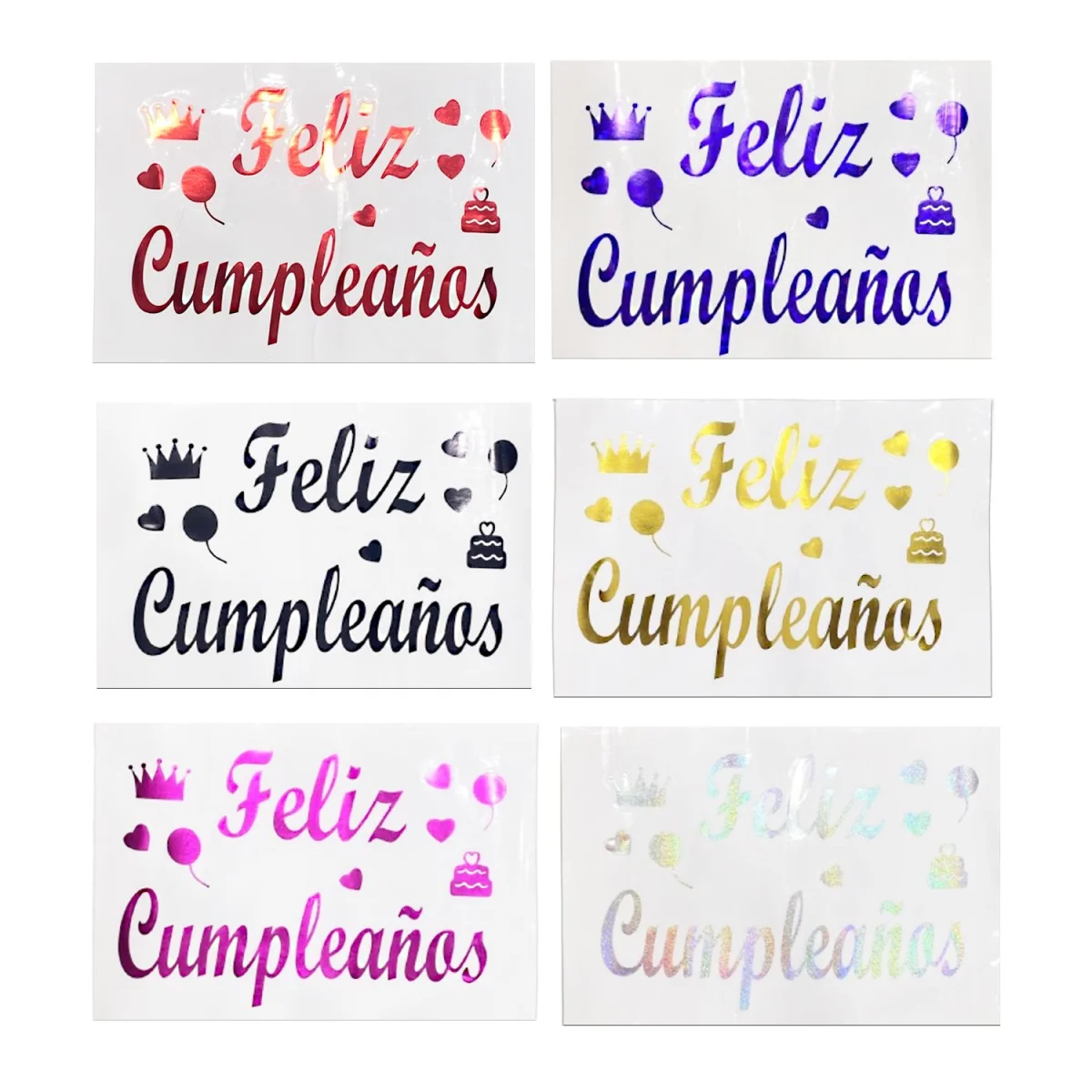 STICKER PARA GLOBO FELIZ CUMPLEAÑOS (PQTX50)