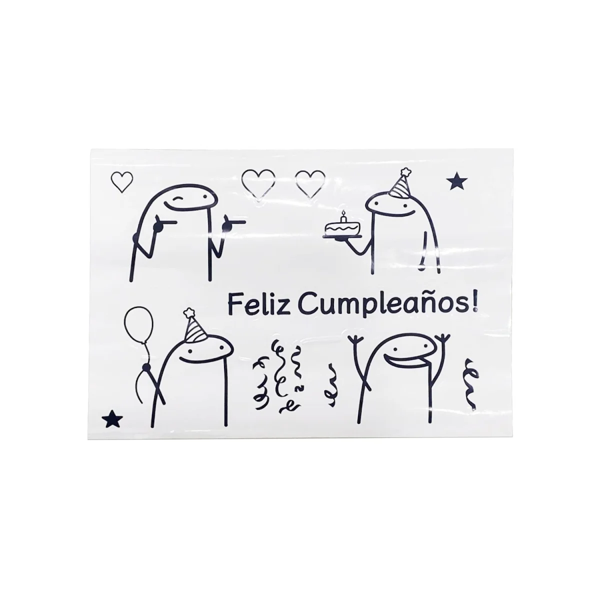 STICKER FLORK FELIZ CUMPLEAÑOS PARA GLOBO (PQTX50XCOLOR)