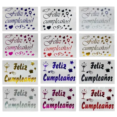 STICKER PARA GLOBO FELIZ CUMPLEAÑOS (PQTX50)