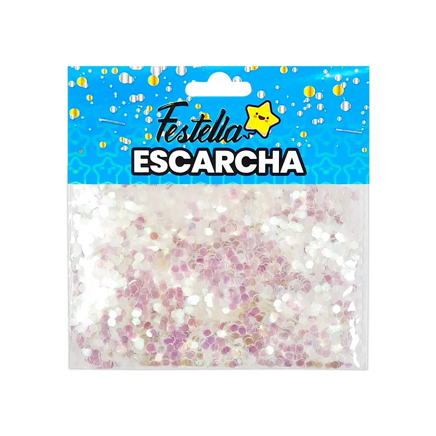 ESCARCHA PARA GLOBO HEXAGONAL TORNASOL (PQTX12)