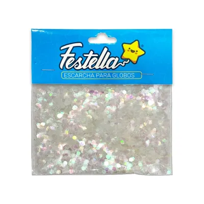 ESCARCHA PARA GLOBO HEXAGONAL TORNASOL (PQTX12)