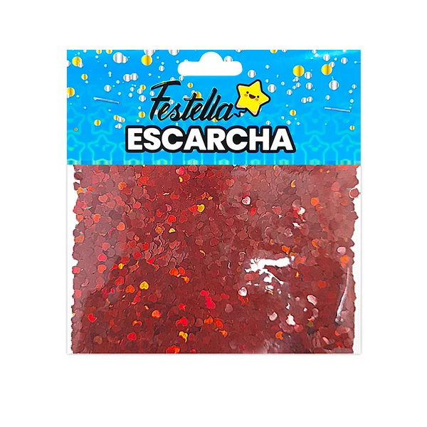 ESCARCHA PARA GLOBO CORAZON ROJA (PQTX12)