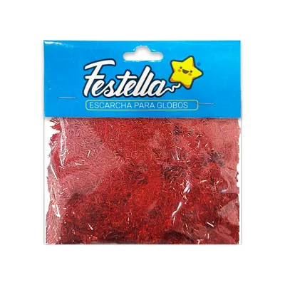 ESCARCHA PARA GLOBO PELOS ROJA (PQTX12)