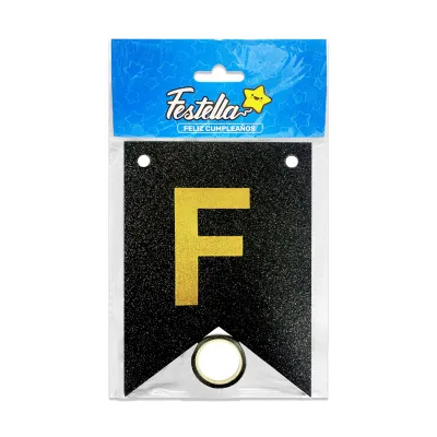 BANDERIN F.C ESCARCHADO NEGRO (PQTX12)