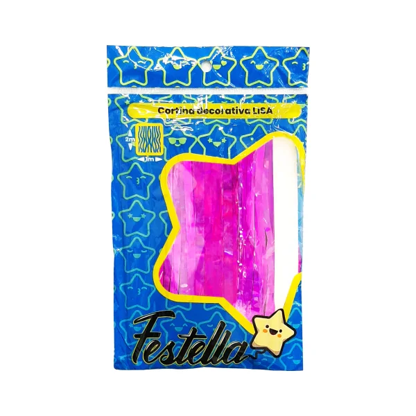 CORTINA DE FIESTA LISA FUCSIA 1*2M (PQTX12)
