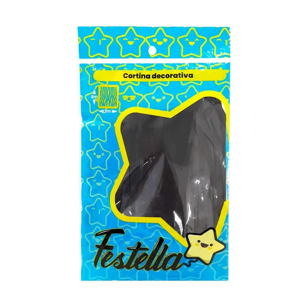 CORTINA DE FIESTA LISA NEGRA 1*2M (PQTX12)