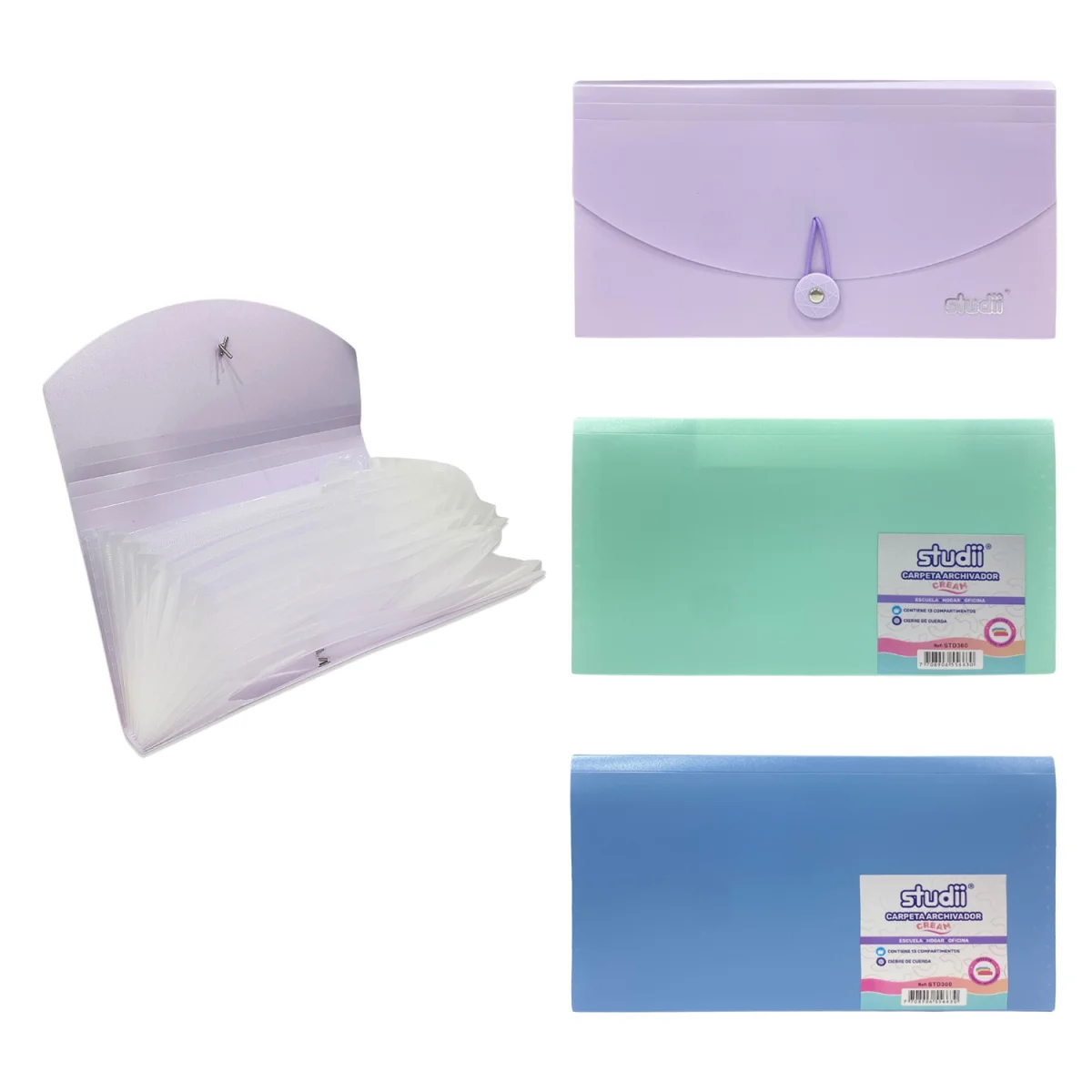 CARPETA 13 COMPARTIMIENTOS COLOR PASTEL B6