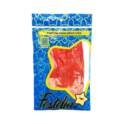 CORTINA DE FIESTA LISA ROJA 1*2M (PQTX12)