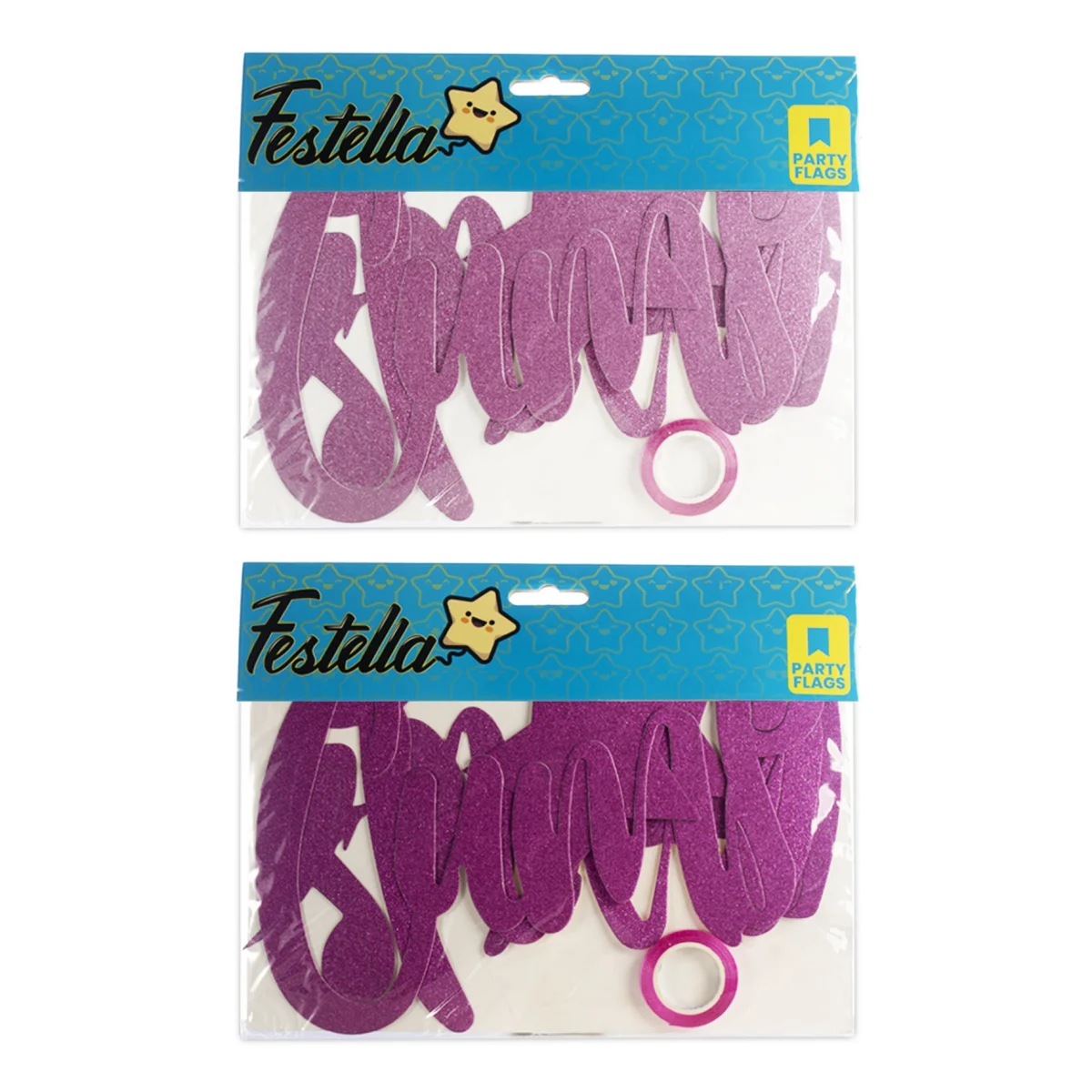 LETRERO FELIZ CUMPLEAÑOS ESCARCHADO (PQTX12)