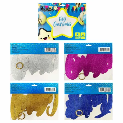 LETRERO FELIZ CUMPLEAÑOS ESCARCHADO (PQTX12)