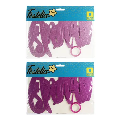 LETRERO FELIZ CUMPLEAÑOS ESCARCHADO (PQTX12)