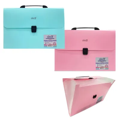 CARPETA COLOR PASTEL 13 COMPARTIMENTOS OFICIO