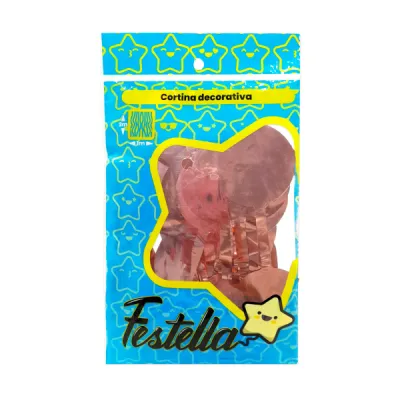 CORTINA DE FIESTA BOLAS 2M*1M PALO ROSA