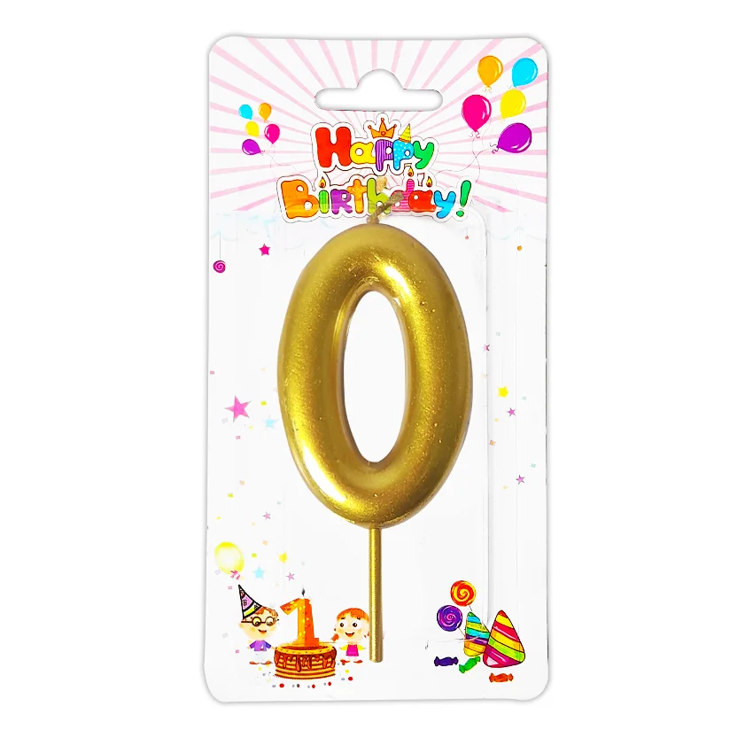 VELA NUMERO 6CM DORADA #0 (CJX12)