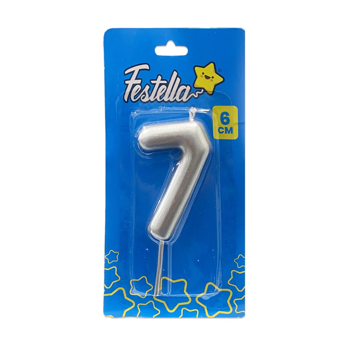 VELA NUMERO 6CM PLATEADA #7 (CJX12)
