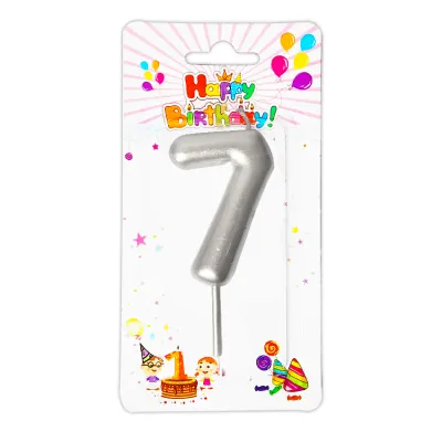 VELA NUMERO 6CM PLATEADA #7 (CJX12)