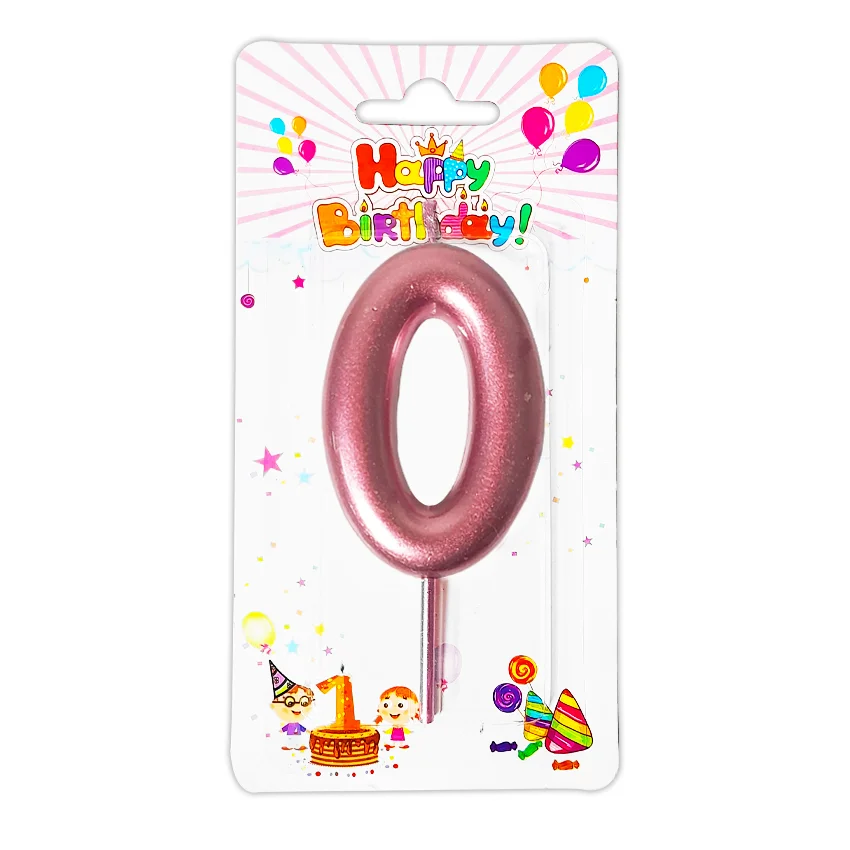 VELA NUMERO 6CM PALO ROSA #0 (CJX12)