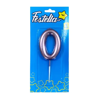 VELA NUMERO 6CM PALO ROSA #0 (CJX12)