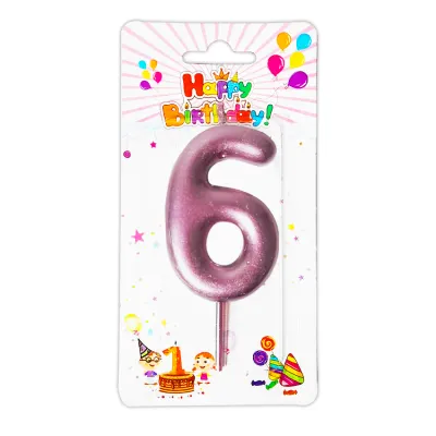 VELA NUMERO 6CM PALO ROSA #6 (CJX12)