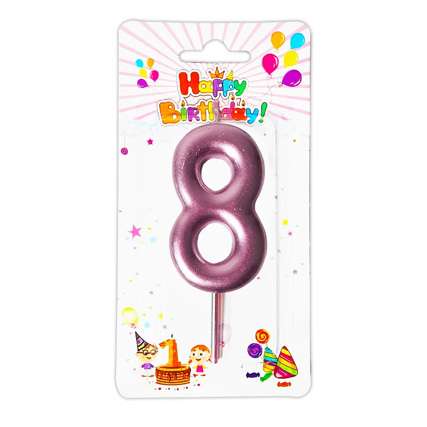 VELA NUMERO 6CM PALO ROSA #8 (CJX12)