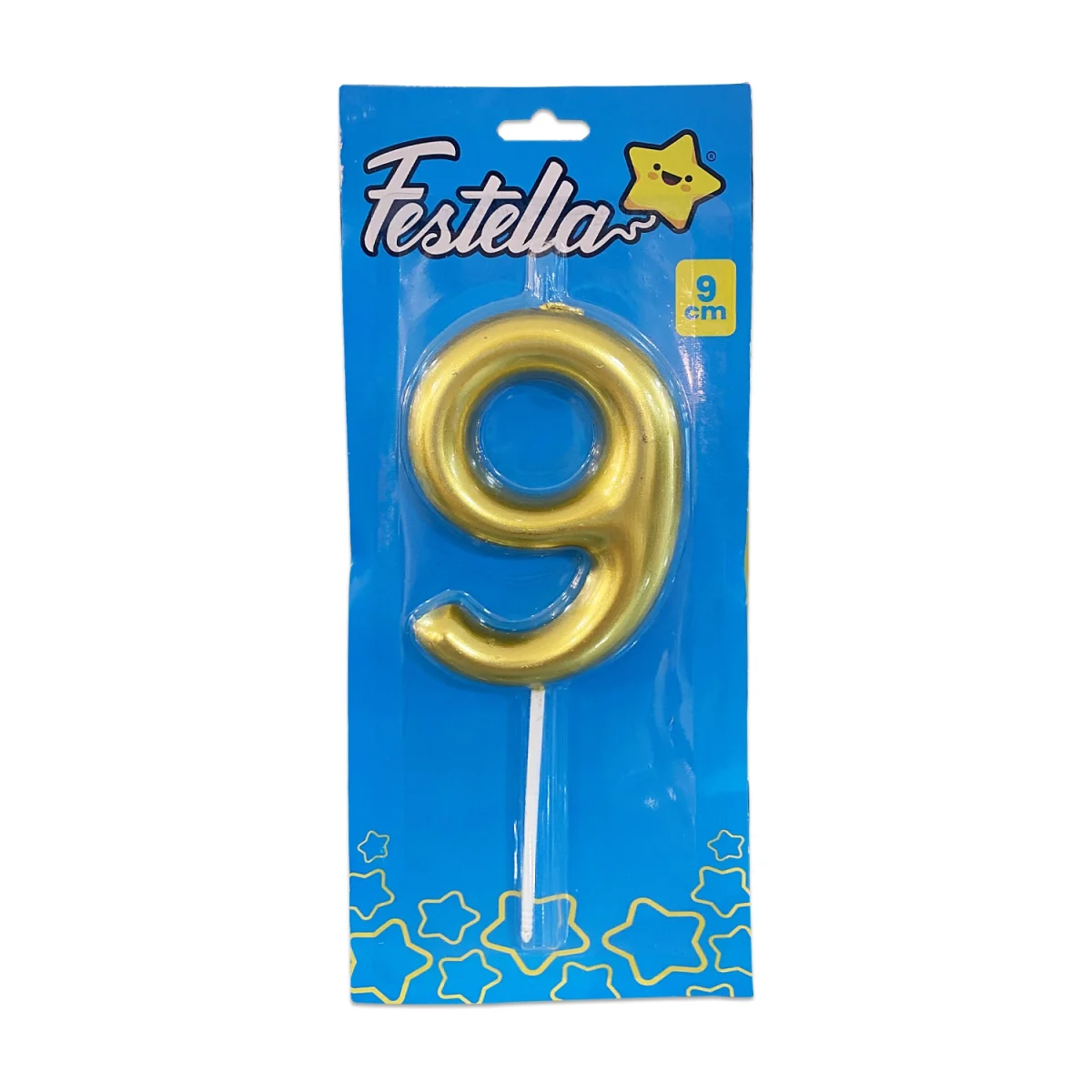 VELA NUMERO 9CM DORADA #9 (CJX12)