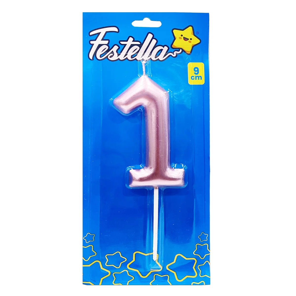 VELA NUMERO 9CM PALO ROSA #1 (CJX12)