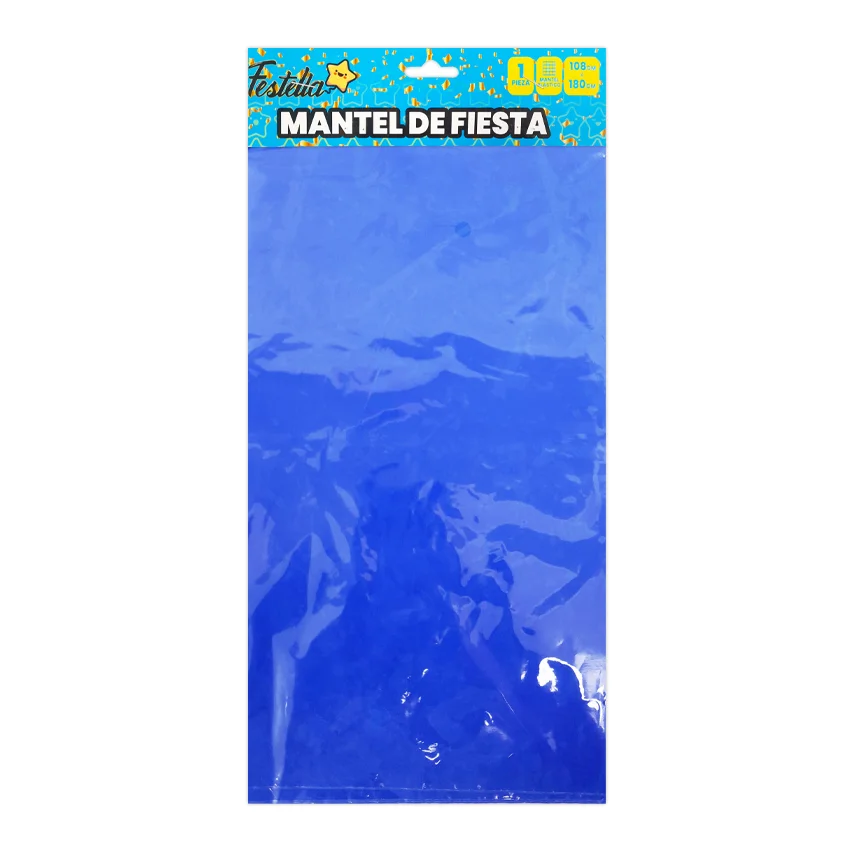 MANTEL DE FIESTA LISO MATE AZUL OSCURO (PQTX10)