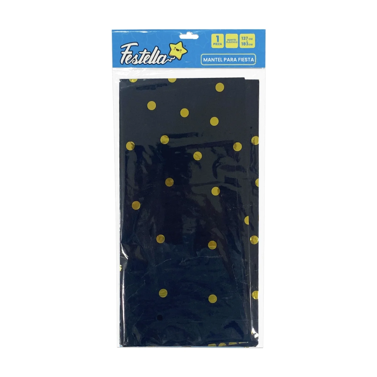 MANTEL DE FIESTA CHISPIADO NEGRO (PQTX10)