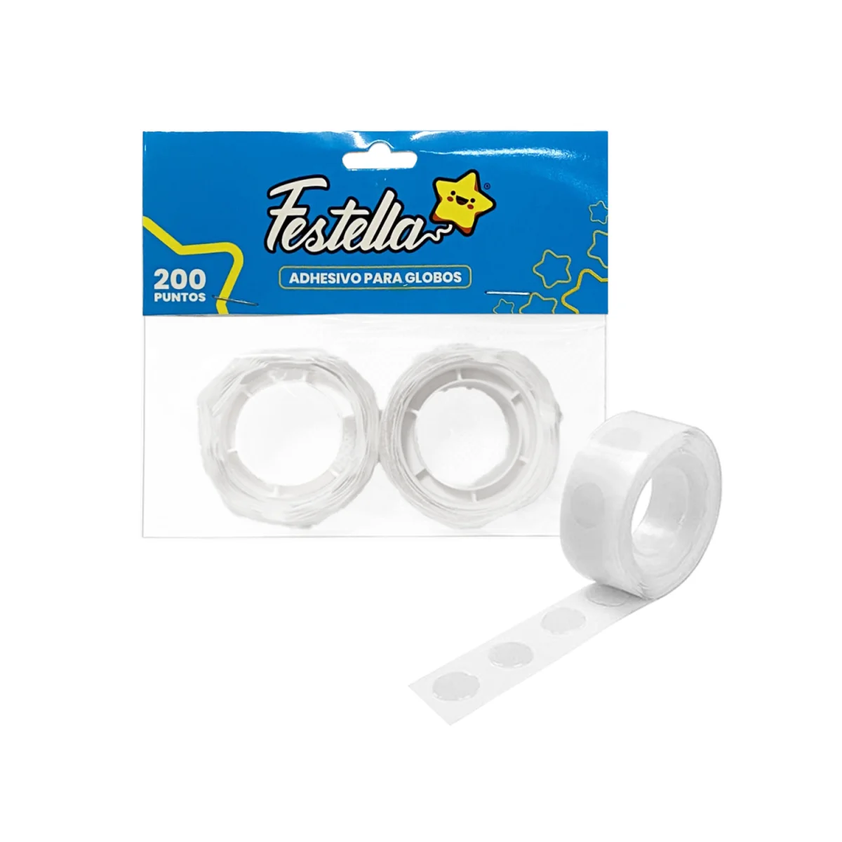 CINTA ADHESIVA DE PUNTOS PARA GLOBO X2 (PQTX12)