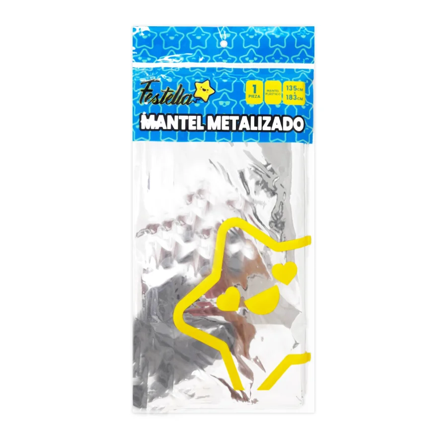 MANTEL DE FIESTA METALIZADO PLATEADO (PQTX10)