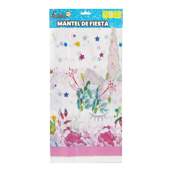 MANTEL FIESTA UNICORNIO FLORES