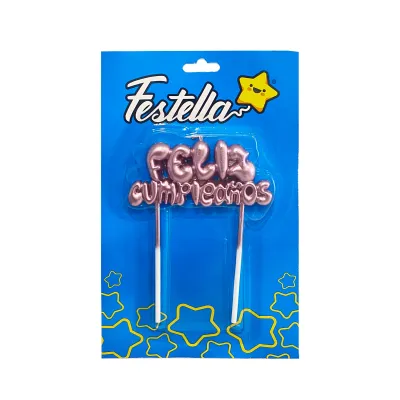 VELA FELIZ CUMPLEAÑOS PALO DE ROSA (CJX30)