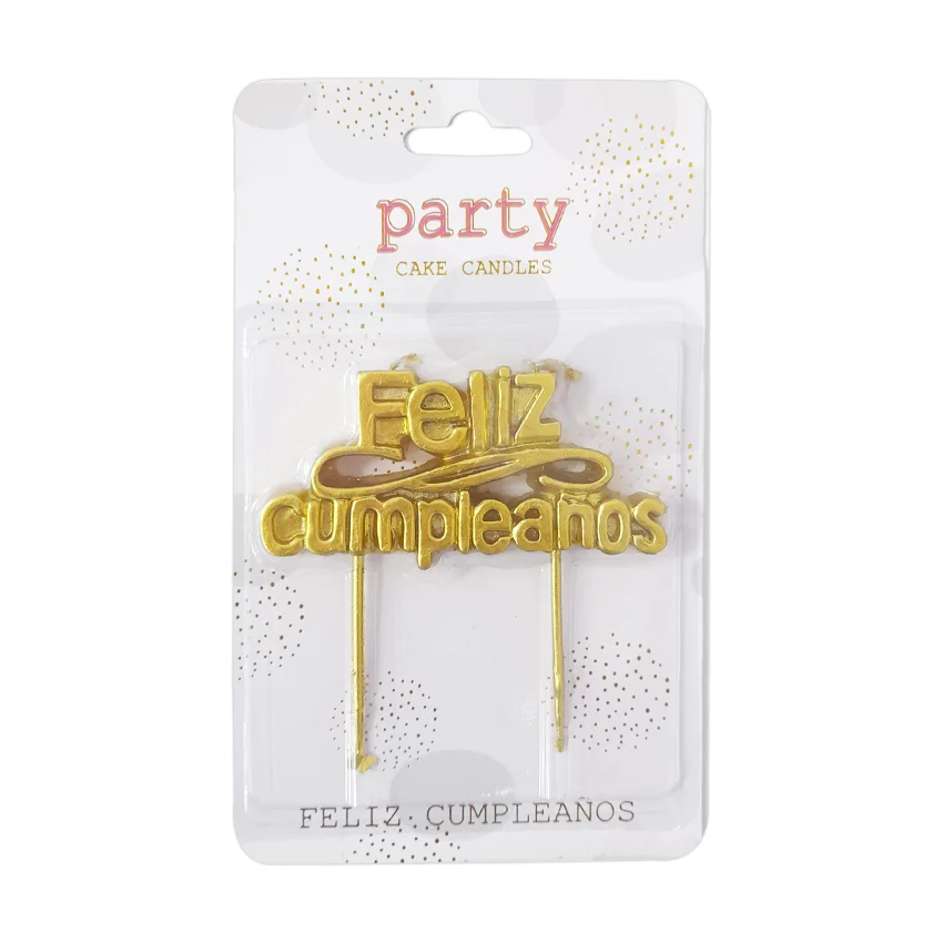 VELA FELIZ CUMPLEAÑOS DORADA (CJX12)