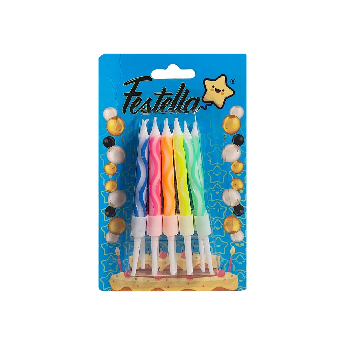 VELA COLORES 5CM X10 EN BLISTER (CJX12)