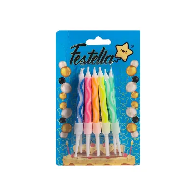 VELA COLORES 5CM X10 EN BLISTER (CJX12)