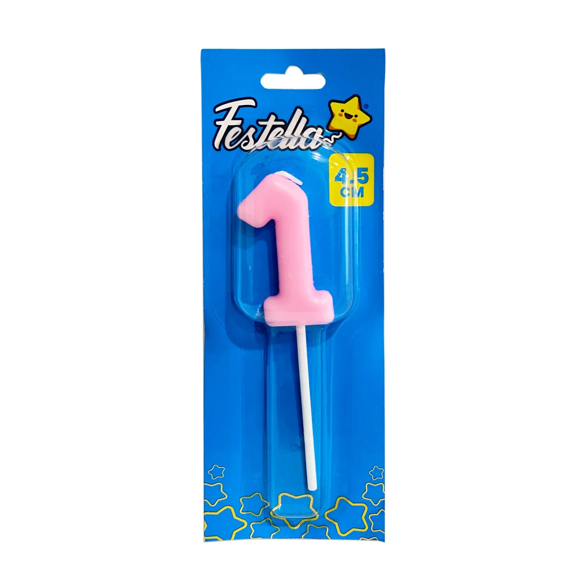 VELA NUMERO 4.5CM ROSADO #1 (CJX12)