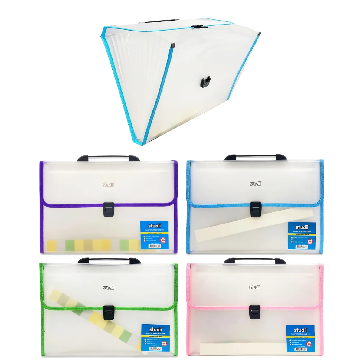 CARPETA TRANSPARENTE 13 COMPARTIMENTOS A4