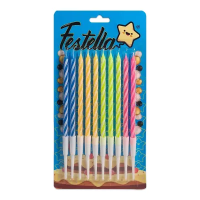 VELA COLORES X10 EN BLISTER (CJX24)